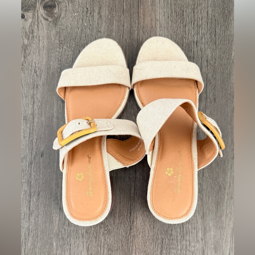 Tommy Bahama Women’s Sandal Trista Linen Block Heel Mule - Picture 3 of 8
